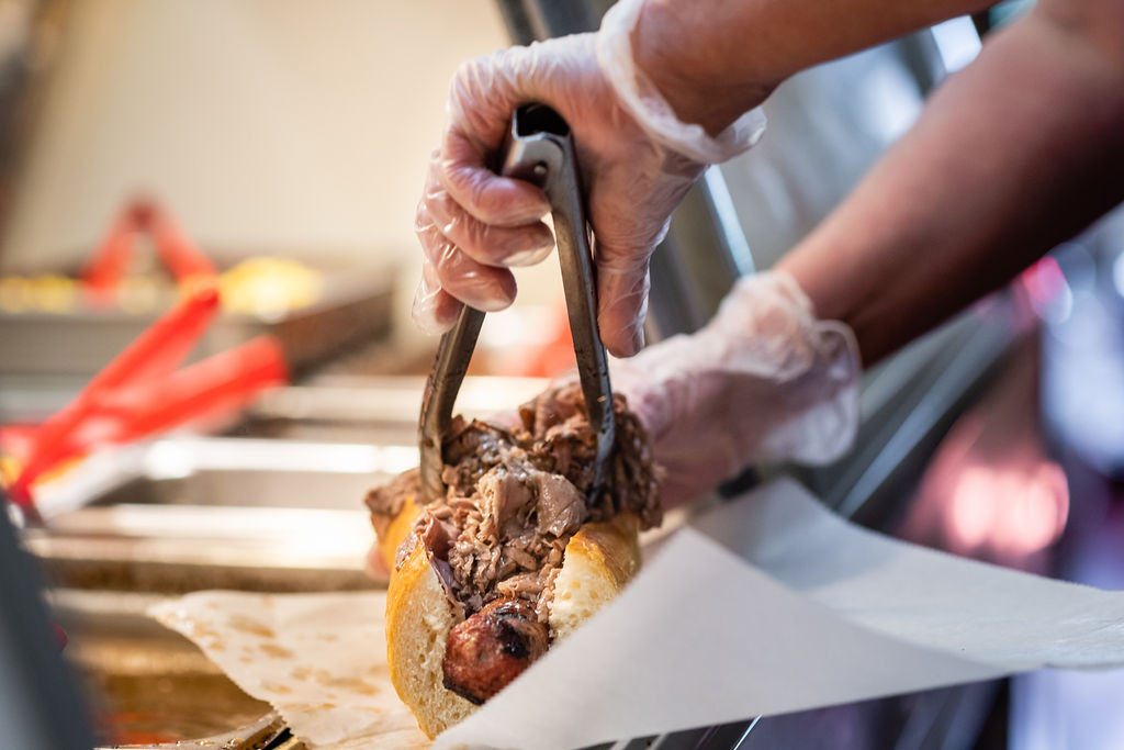 The Original Nottoli & Son, serving Italian beef sandwich